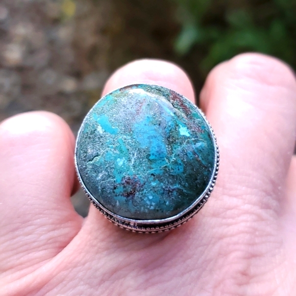 New Chrysocolla 925 Silver Ring. - Picture 3 of 16